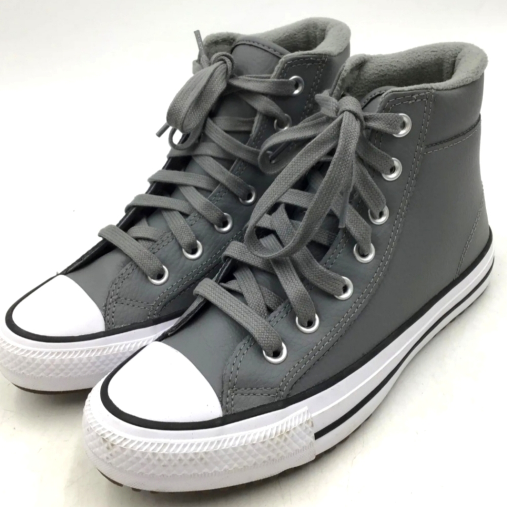 Converse Chuck Taylor  Gray Leather High Top Tennis -Sz 5 men/Sz …